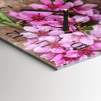 Square wall clock Flowers