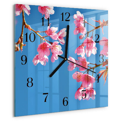 Square wall clock Flowers