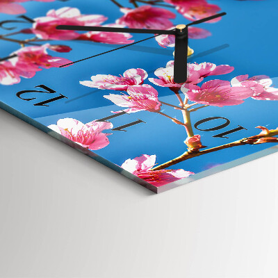 Square wall clock Flowers