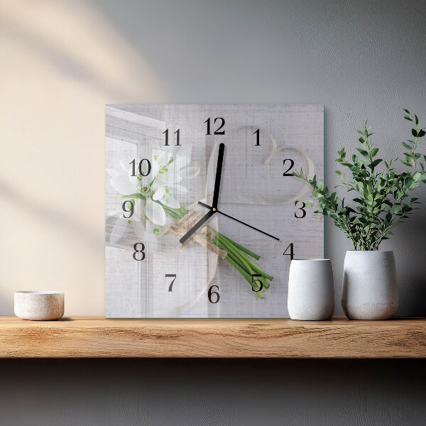 Square wall clock Bouquet of Flowers