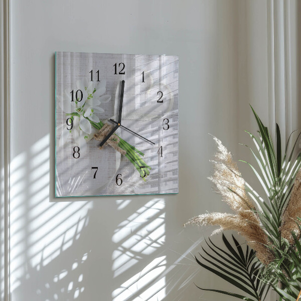 Square wall clock Bouquet of Flowers