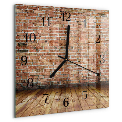 Square wall clock Brick