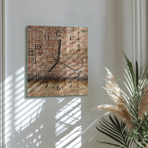 Square wall clock Brick