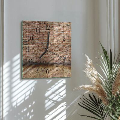 Square wall clock Brick