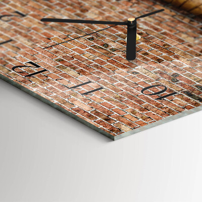 Square wall clock Brick