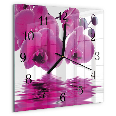 Square wall clock Orchid