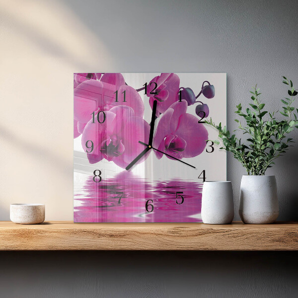Square wall clock Orchid
