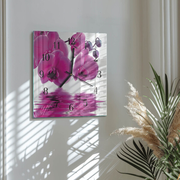 Square wall clock Orchid