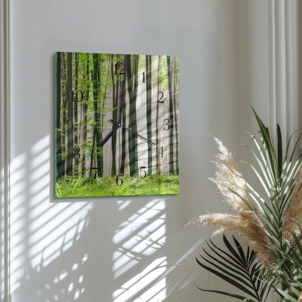 Square wall clock Forest