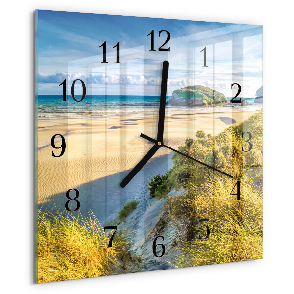 Square wall clock Beach