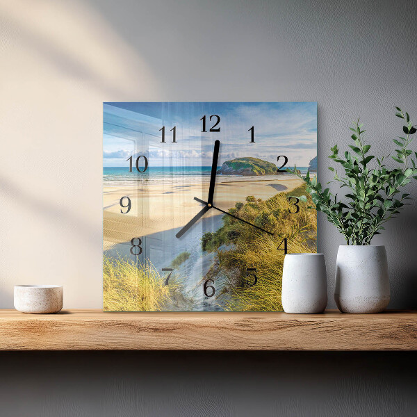Square wall clock Beach