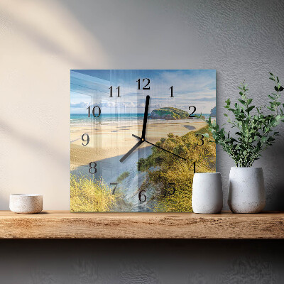 Square wall clock Beach