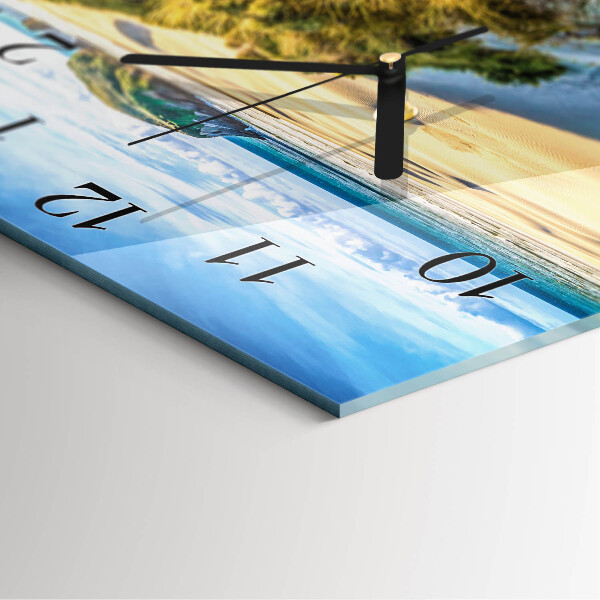 Square wall clock Beach