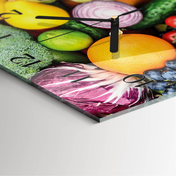 Square wall clock Fruits and Vegetables