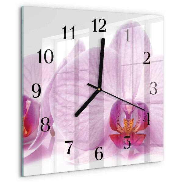 Square wall clock Orchid
