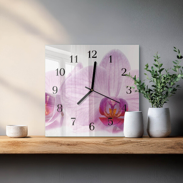 Square wall clock Orchid