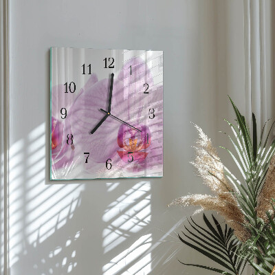 Square wall clock Orchid