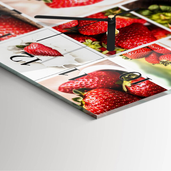 Square wall clock Strawberries