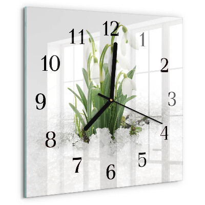Square wall clock Snowdrop