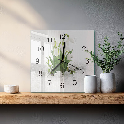 Square wall clock Snowdrop