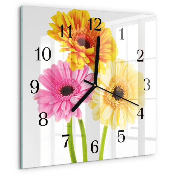Square wall clock Flowers