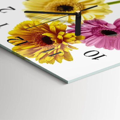 Square wall clock Flowers