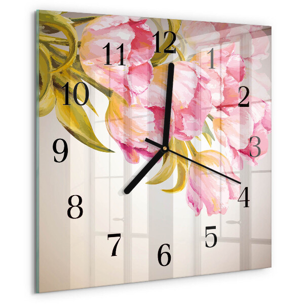 Square wall clock Watercolors