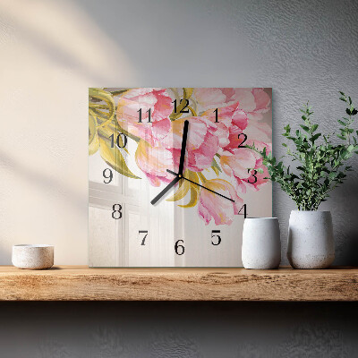 Square wall clock Watercolors
