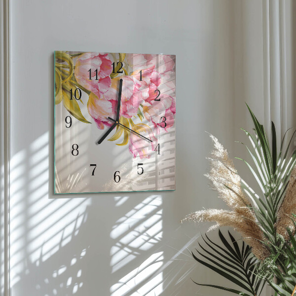 Square wall clock Watercolors