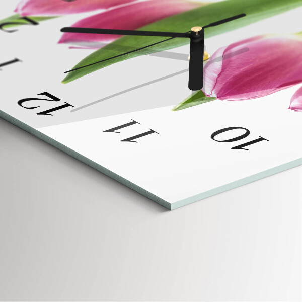 Square wall clock Tulips