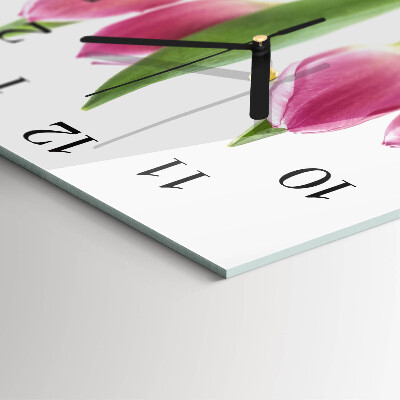 Square wall clock Tulips