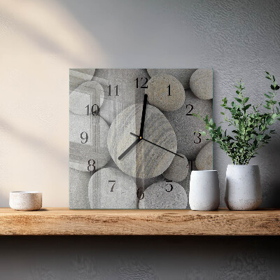 Square wall clock Stones