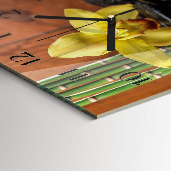 Square wall clock Bamboo Orchid