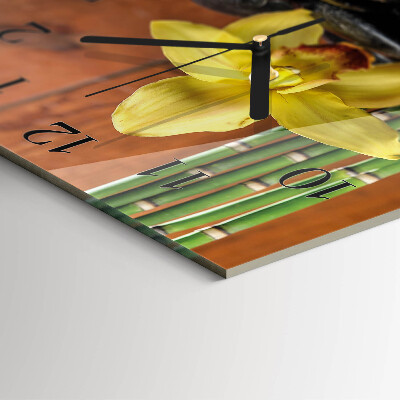 Square wall clock Bamboo Orchid