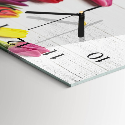 Square wall clock Tulips