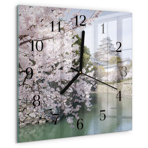 Square wall clock Cherry Trees