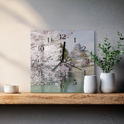 Square wall clock Cherry Trees