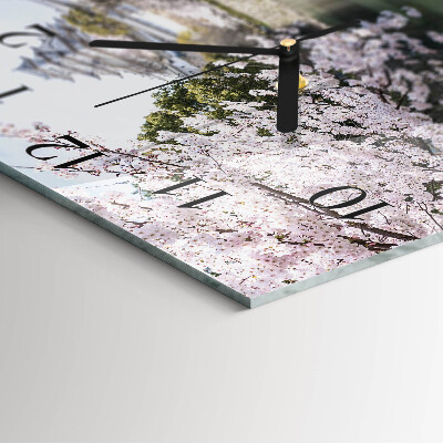Square wall clock Cherry Trees
