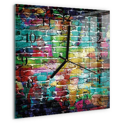 Square wall clock Brick
