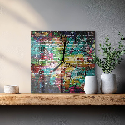 Square wall clock Brick