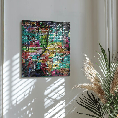 Square wall clock Brick