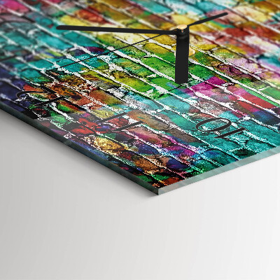 Square wall clock Brick