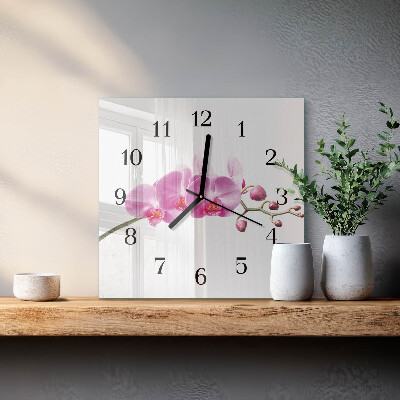Square wall clock Orchid
