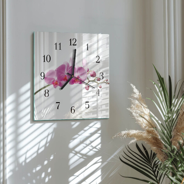 Square wall clock Orchid