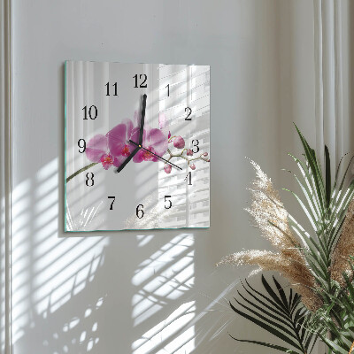 Square wall clock Orchid