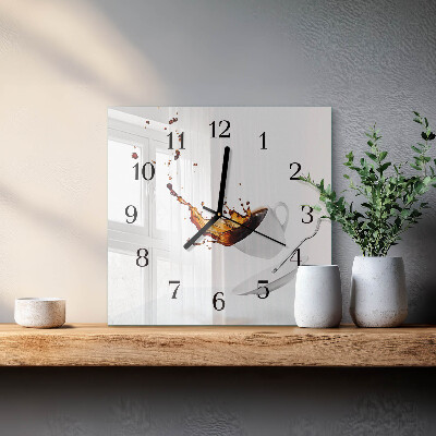Square wall clock Cup