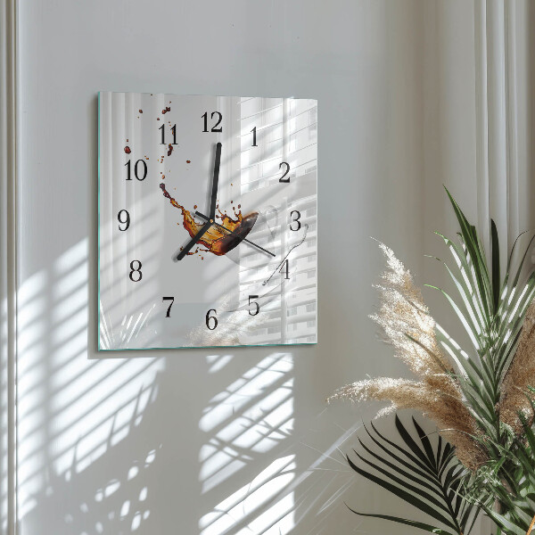 Square wall clock Cup
