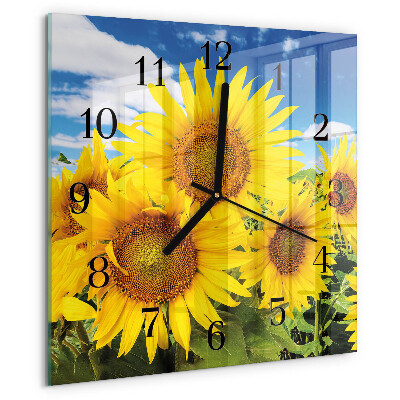 Square wall clock Sunflowers