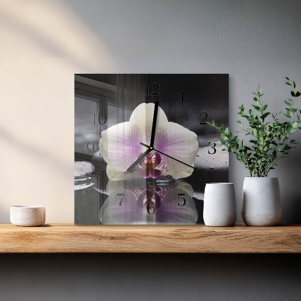 Square wall clock Orchid