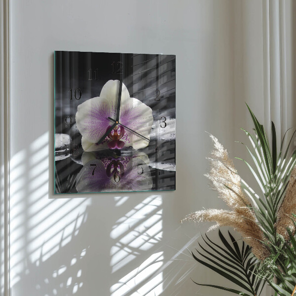 Square wall clock Orchid